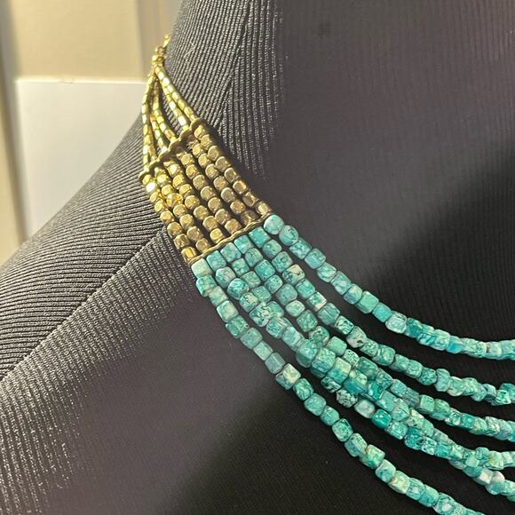 Turquoise and blue necklace lot of 8 - Picture 9 of 16